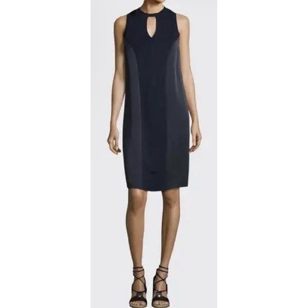 Rag & Bone Navy Hart Sleeveless Shift Dress Keyhole Front Size XS Extra Small